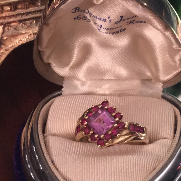 10k Gold Ruby & Amethyst fancy ring beautiful! - Picture 9 of 12